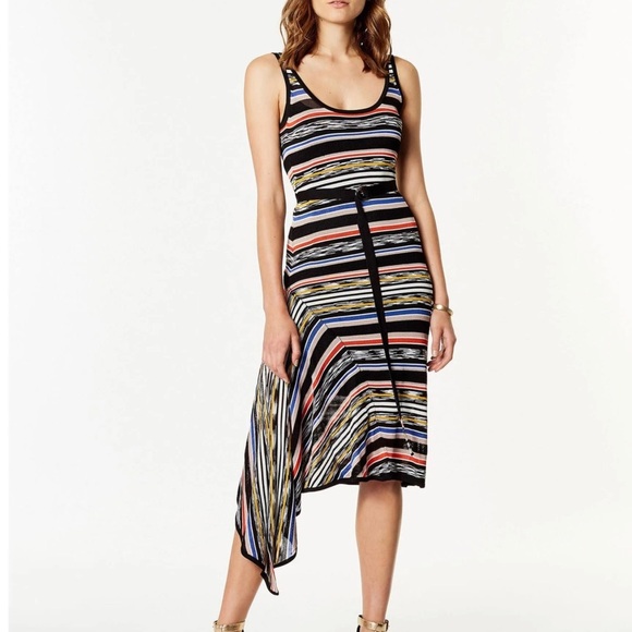 NWOT KAREN MULLEN Asymmetric Multicolored Dress Size:XS - Picture 1 of 10